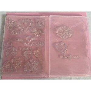 Hearts Cling Stamp Set with Storage Case